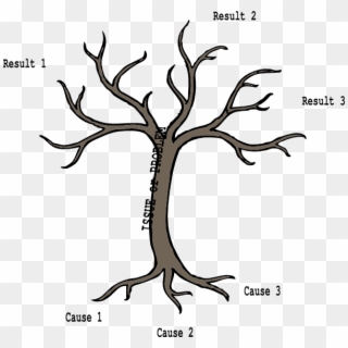 Small - Tree Trunk With Branches Template Clipart