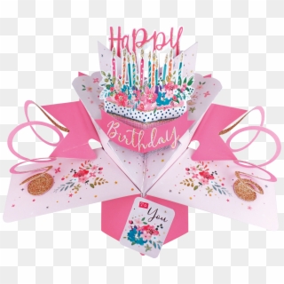Happy Birthday Cake And Candles Pop-up Greeting Card - Greeting Card Clipart