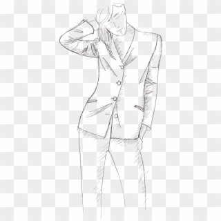 Blazer Drawing Ladies Suit - Sketch Clipart