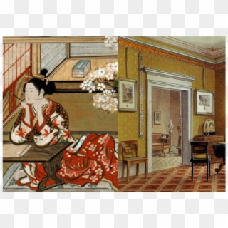 Painting From The Tale Of Genji And A 19th Century - Interiores Biedermeier Clipart