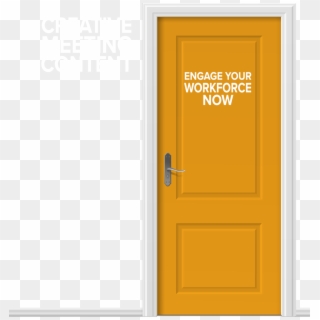 Orange Door White Text - Home Door Clipart