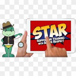 Graphic Of The Star Tortoise Holding A Timepiece And - Cartoon Clipart