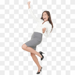 Happy Business Girl Website Designer - Excited Business People Png Clipart