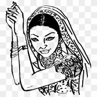Dulhan Clipart Black And White - Png Download