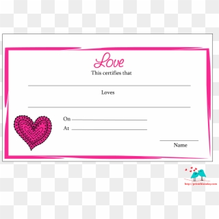 Free Printable Love Certificate - Love Certificates For Boyfriend Clipart