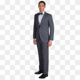 Charcoal Gray Notch Lapel Suit - Midnight Blue Double Breasted Suit Clipart