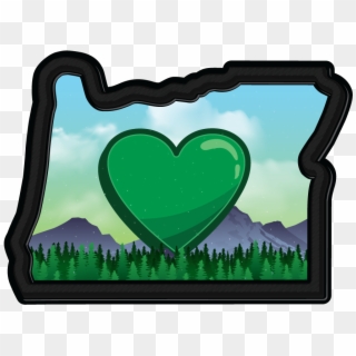 Free Heart In Oregon Sticker - Heart Oregon Clipart