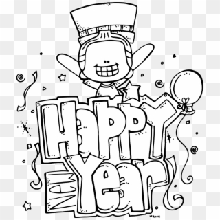 Melonheadz Illustrating Happy New Year Freebie - New Year 2019 Coloring Pages Clipart