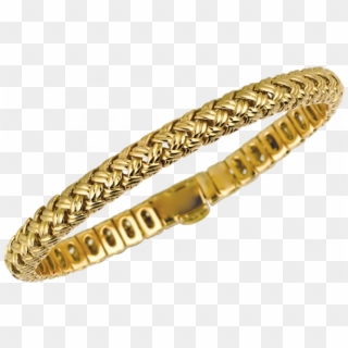 18kt Yellow Gold Vannerie Flexible Bracelet - Transparent Gold Bracelet Png Clipart