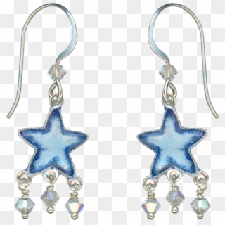 Blue Star Clean Up Copy - Star Silver Earrings Png Transparent Clipart