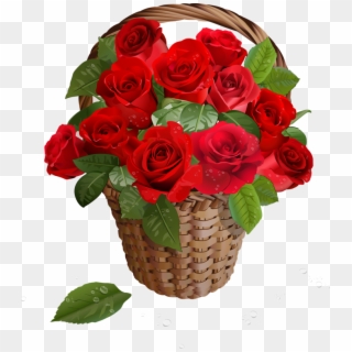 Фотки Rose Basket, Icon Font, Print Fonts, Vector Design, - Valentines Day Bouquet Clip Art - Png Download