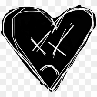 #heart #creepy #sad #scribble #brokenheart #emo #aesthetic - Aesthetic Broken Heart Black Clipart