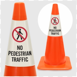 No Pedestrian Traffic Cone Collar - Entry Sign Clipart
