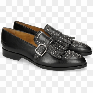 Loafers Jessy 26 Black Rivets Buckle - Shoe Clipart