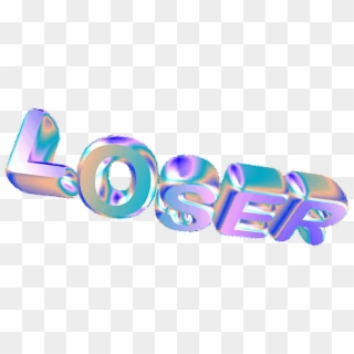 Loser Lame Lost Holo Holographic Hologram Glitch Vaporw - Graphic Design Clipart