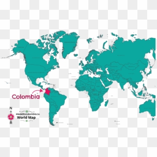 Where Is Colombia - Global Salmon Farm Map Clipart