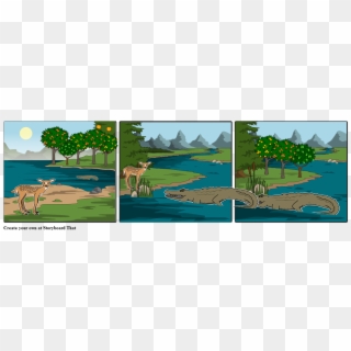 Deer And Crocodile - Crocodile And The Deer Cartoon Clipart