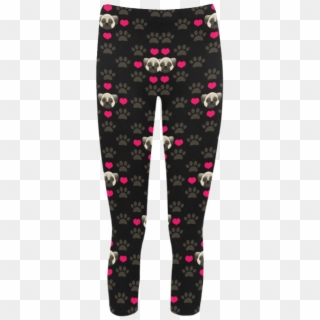 Pug Love Dog Pattern By Artformdesigns Capri Legging - Pajamas Clipart
