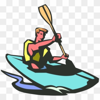 Png Free Stock Kayaker Kayaks Rapids With Paddle Vector - Kayaking Clipart Transparent Png