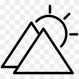 Sunny Day Symbol Outline With Triangular Mountains - Simbolo De Una Montaña Clipart