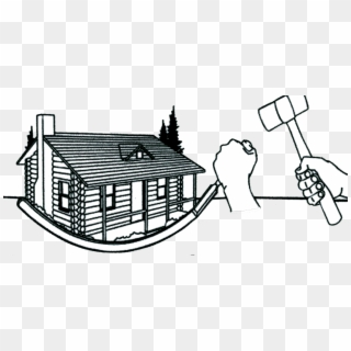 Cabin Vector Black And White Library Free Download - Log Homes Logo Clipart
