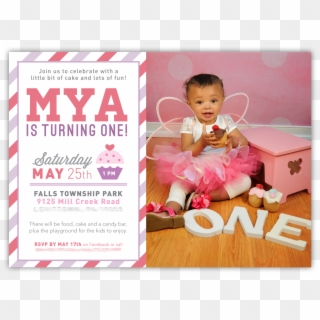 Invitation For 1st Birthday Party Girl With Additional - First Birthday Facebook Invitation Clipart