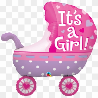 35" Shape Packaged It's A Girl Baby Stroller - It's A Girl Balloon Clipart