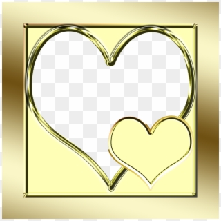 Download Free High Quality Frame Heart Png Transparent - Gold Heart Frame Png Clipart