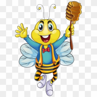 Bee Clipart, Butterfly Clip Art, My Honey, - Пчела На Цветке Рисунок - Png Download