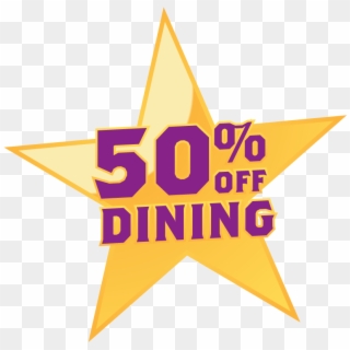 50% Off Dining When Paid In Full With Reward Points - Graphic Design Clipart