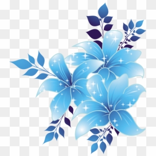 Free Download Blue Flowers Png Clipart Borders And - Flower Corner Border Design Png Transparent Png