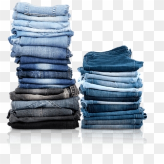 Nty Clothing Exchange Two Stacks Of Folded Jeans, Various - Denim Donuts Clipart
