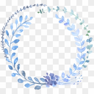 Clipart Garland Transparent Blue Flower - Blue Flower Wreath Png
