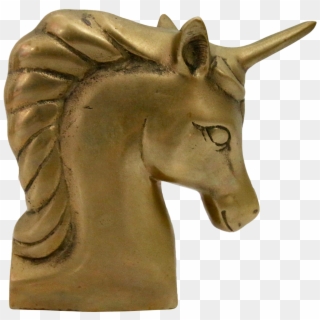 Vintage Brass Unicorn Head Book End On Chairish Clipart