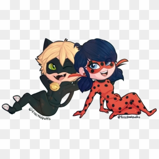 Power Couple By Frostedpuffs - Marinette Y Cat Noir Clipart