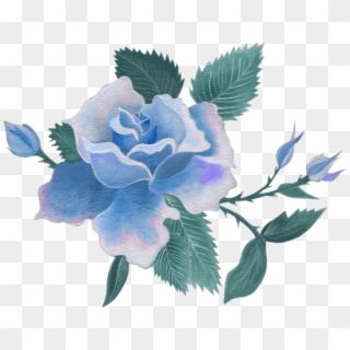 Go To Image - Vintage Blue Flower Png Clipart