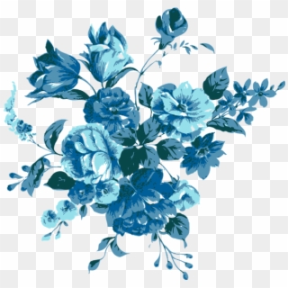Синий Цветок, Цветы, Зеленое Растение - Blue Flower Vector Png Clipart