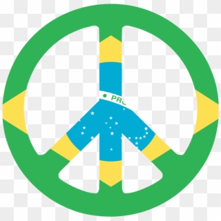 Brazil Peace Symbol Flag 3 999px 64 - Tie Dye Peace Sign Png Clipart