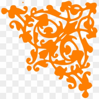 Corner Border Design Orange Clipart