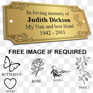 Bench Memorial Plaques Ornate Larger Image - Cartoon Clipart
