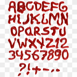 Ketchup Red Font - Alphabet Red Fonts Clipart