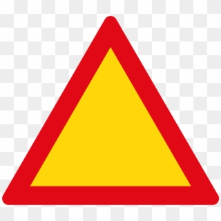 Open - Yellow Triangle With Red Outline Clipart