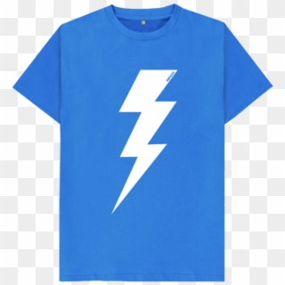 Bright Blue Lightning Bolt T-shirt - Active Shirt Clipart