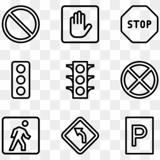 Traffic & Road Signs - Graphic Design Vector Icons Clipart
