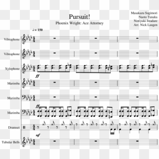Pursuit Sheet Music Composed By Masakazu Sugimori Naoto - Trombone To Alto Sax Transposition Clipart