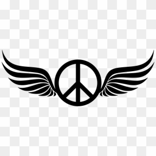 Big Image - Peace Sign With Wings Clipart