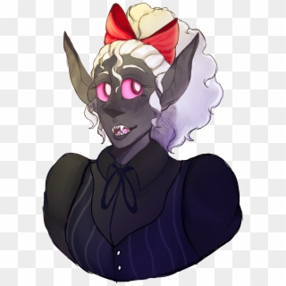 A Bust Drawing Of Ren, A Drow With Dark Lilac Skin - Cartoon Clipart