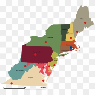 Map Of The Us Northeast Region - United States East Clipart