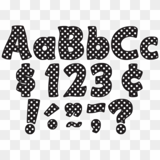 Tcr5346 Black Polka Dots Funtastic 4" Letters Combo - Polka Dots Font Clipart