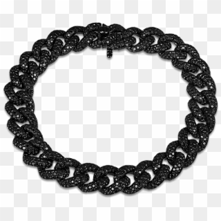 Black Diamond Chain Bracelet - Black Diamond Cuban Link Clipart